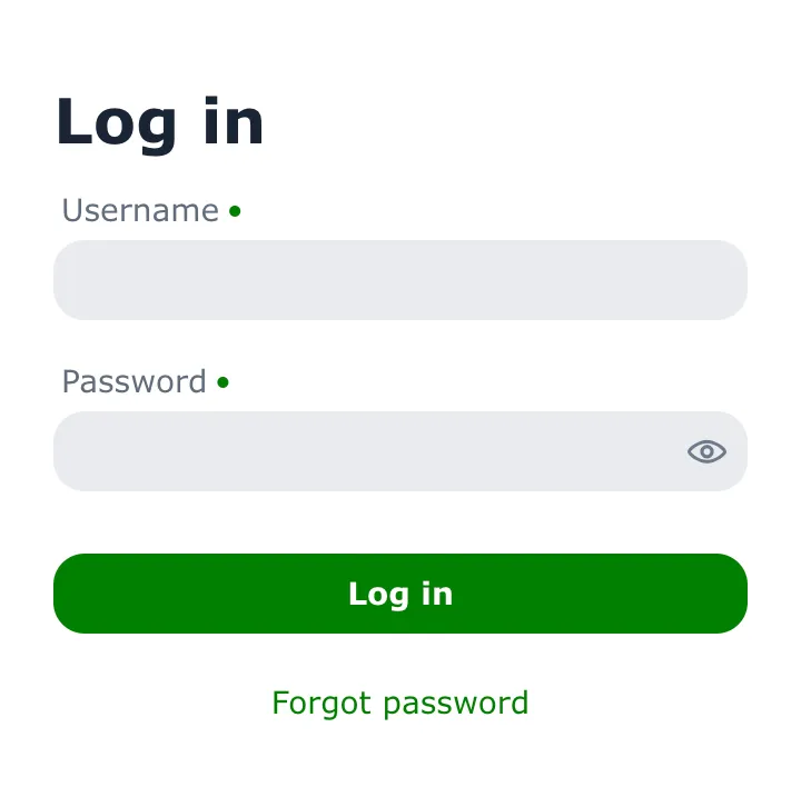 Login form using customized Lumo theme